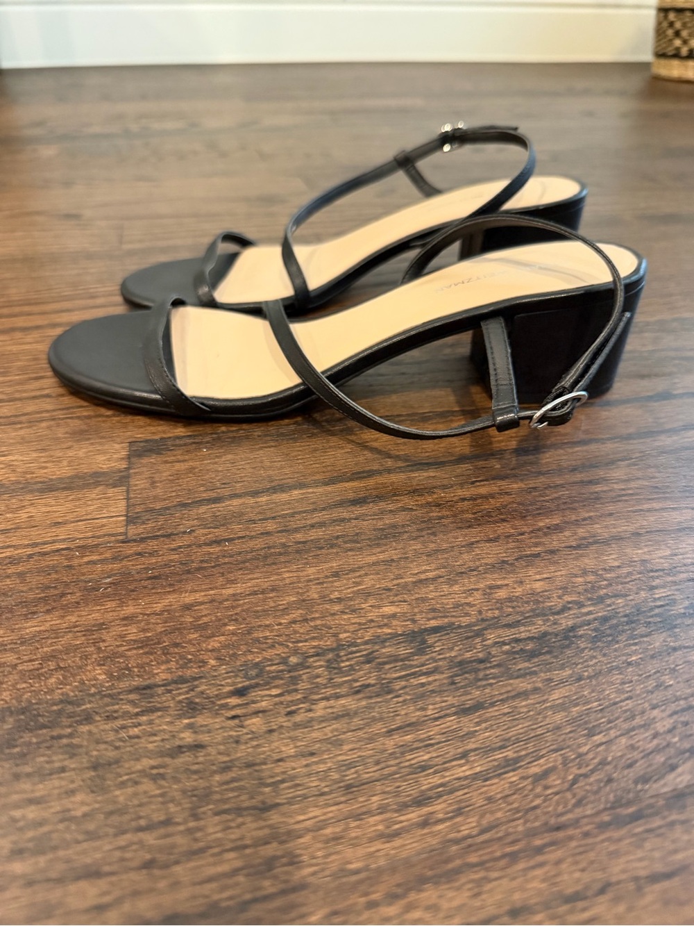 Classic Black Strappy Block Heel Sandals - Women's